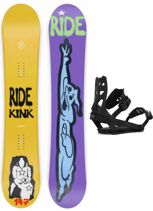 Ride Kink Snowboard Package 2024 With Ride A-8 Bindings