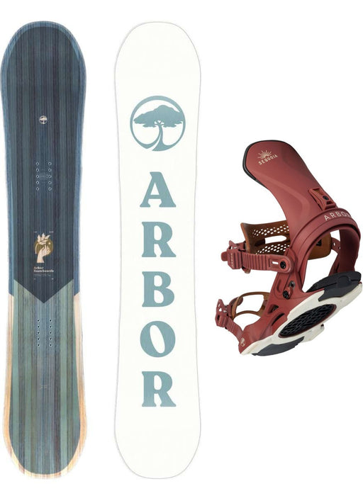 Arbor Ladies Ethos Rocker Snowboard Package 2024 With Arbor Ladies Sequoia Bindings