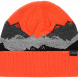 Chaos Kids Chute Cuffed Beanie 2024 - A black beanie with a gray and white snowflake pattern on top, featuring a folded cuff at the bottom.