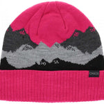 Chaos Kids Chute Cuffed Beanie 2024 - A pink beanie with a gray and white snowflake pattern on top.