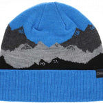 Chaos Kids Chute Cuffed Beanie 2024 - A blue beanie with a gray and white snowflake pattern on top.