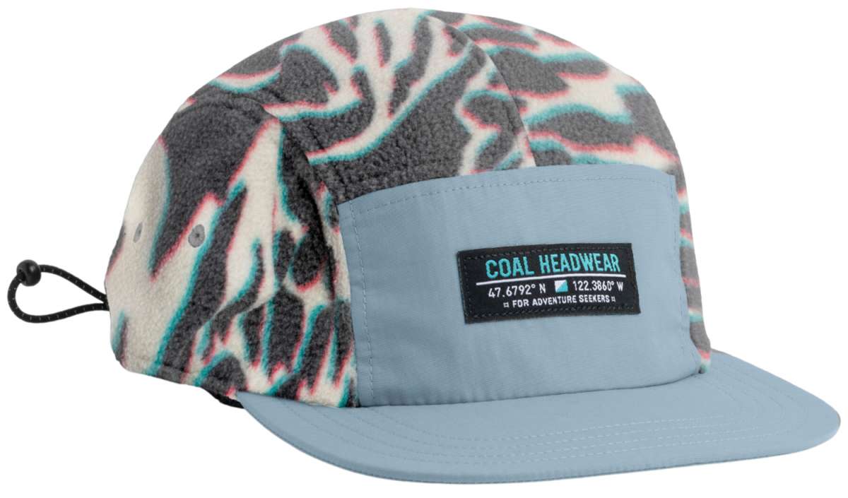 Coal Bridger Low Profile Cap 2024 - A gray cap with a black and white abstract pattern on the front panel, featuring a small embroidered logo in the center.