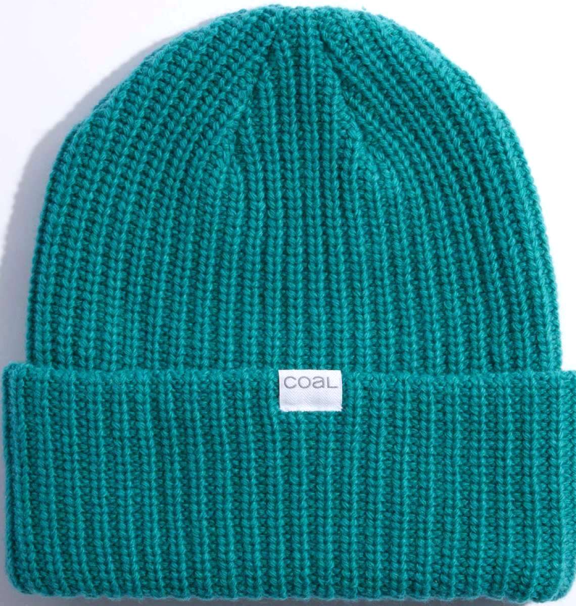 Coal Dan Mid Length Beanie 2023 - A teal beanie with a white label featuring the word "COAL" in black letters.