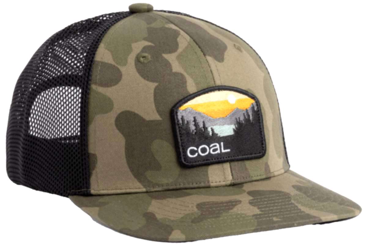Coal Hauler Low One Cap 2024 - A camouflage baseball cap with a black mesh back and adjustable snapback closure.