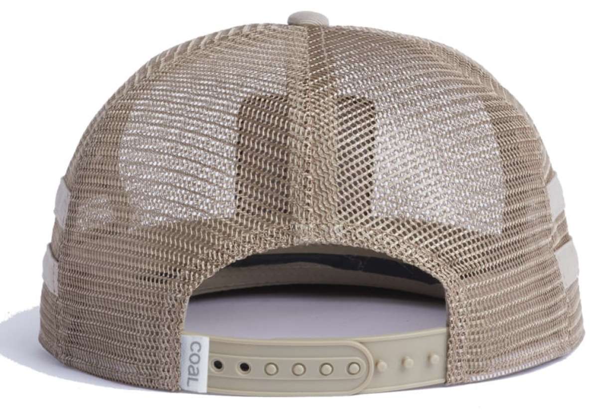 Coal Ripley Vintage Mesh Cap 2023 - A tan mesh cap with a white embroidered logo on the front and a small button on top.