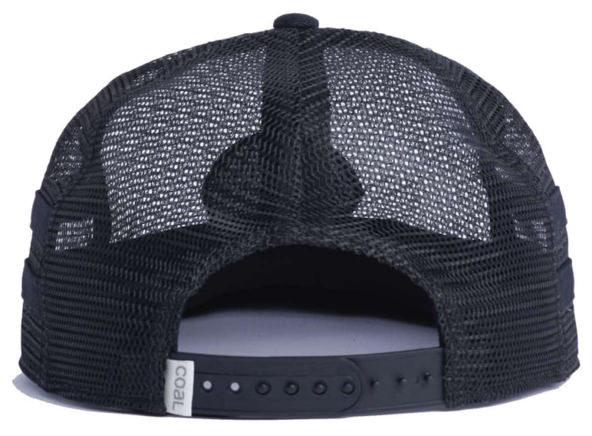 Coal Ripley Vintage Mesh Cap 2023 - A black cap with a mesh back and a small embroidered logo on the front.