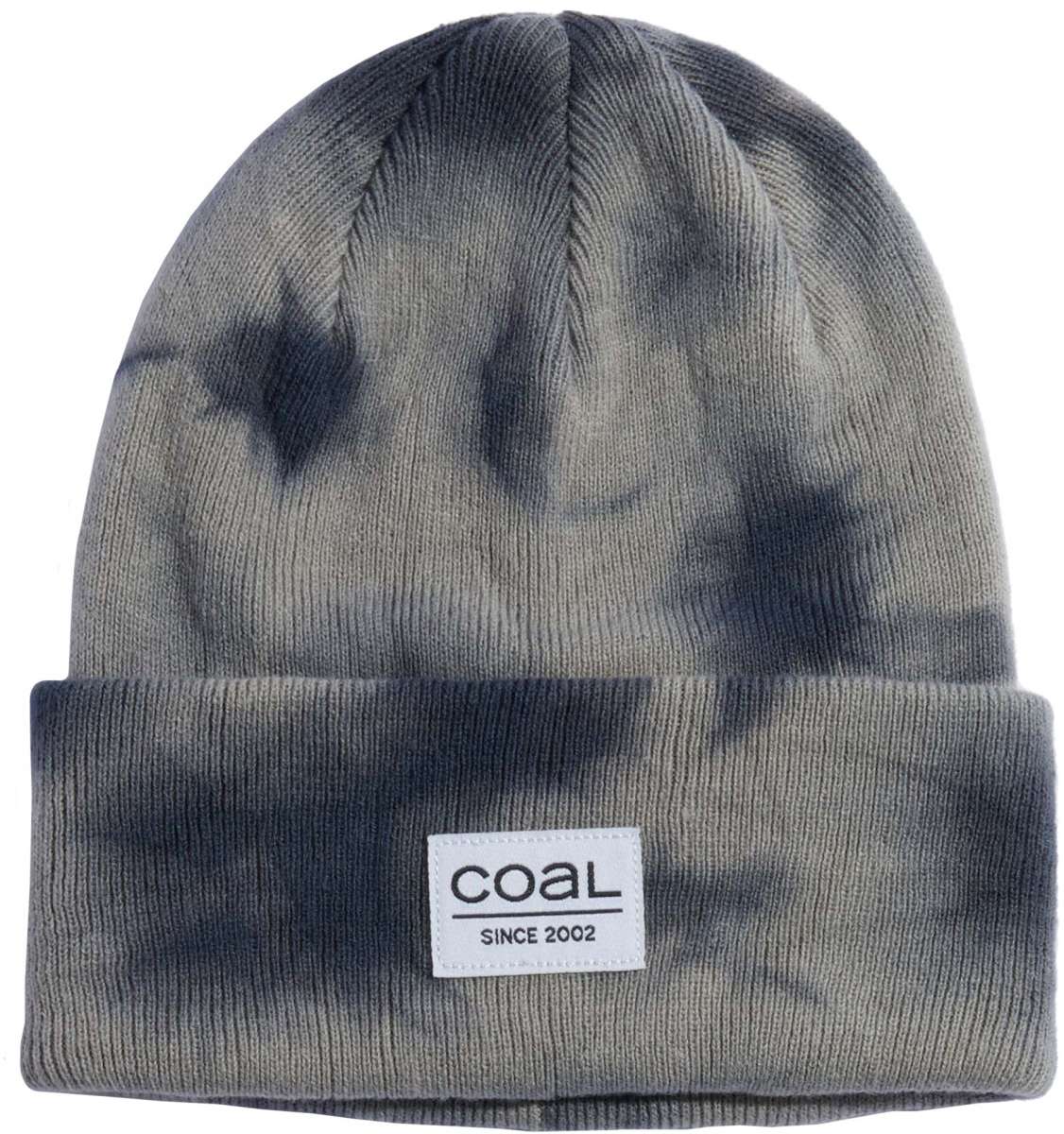 Coal Standard Mid Length Beanie 2023 - A gray beanie with a white rectangular patch on the front that says "COAL" in black letters.