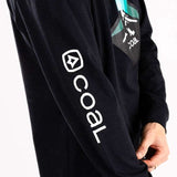 Coal Tracker Long Sleeve Shirt 2023 - A black long-sleeved shirt with a white logo on the chest and "COAL" written in small letters along the bottom hem.