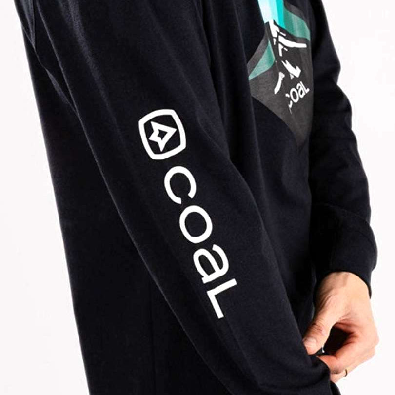 Coal Tracker Long Sleeve Shirt 2023 - A black long-sleeved shirt with a white logo on the chest and "COAL" written in small letters along the bottom hem.