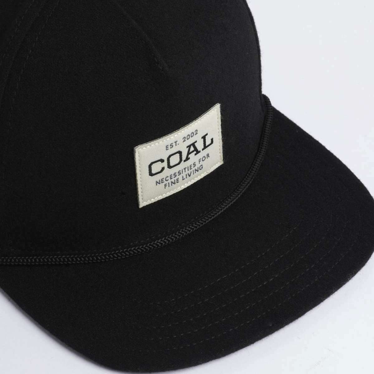Coal Uniform Cap 2023 - Black cap with a rectangular white patch on the front featuring the word "COAL" in black letters.