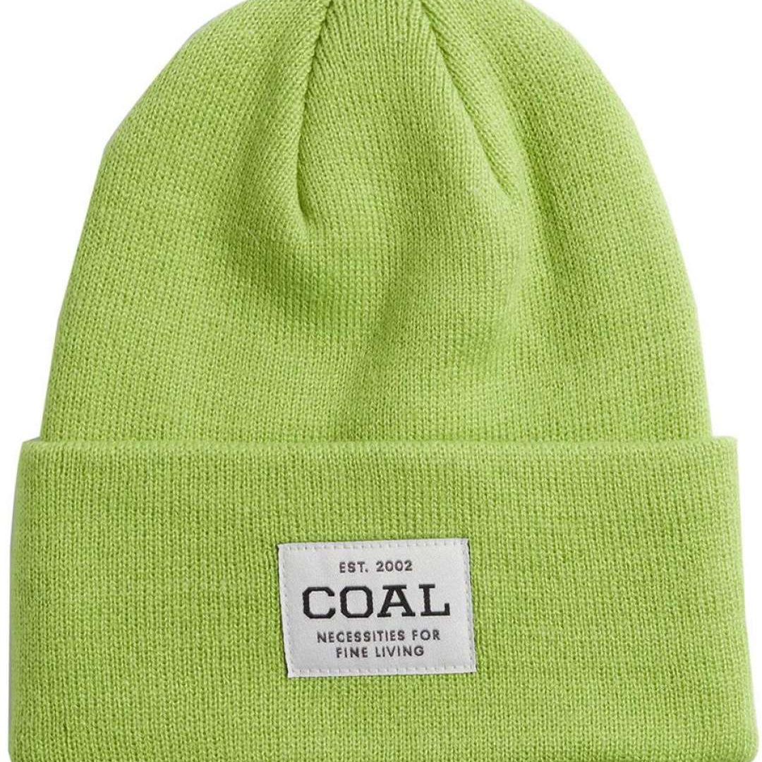 Coal Uniform Mid Length Beanie 2023 - A light green beanie with a white rectangular label on the front that says "COAL" in black letters.