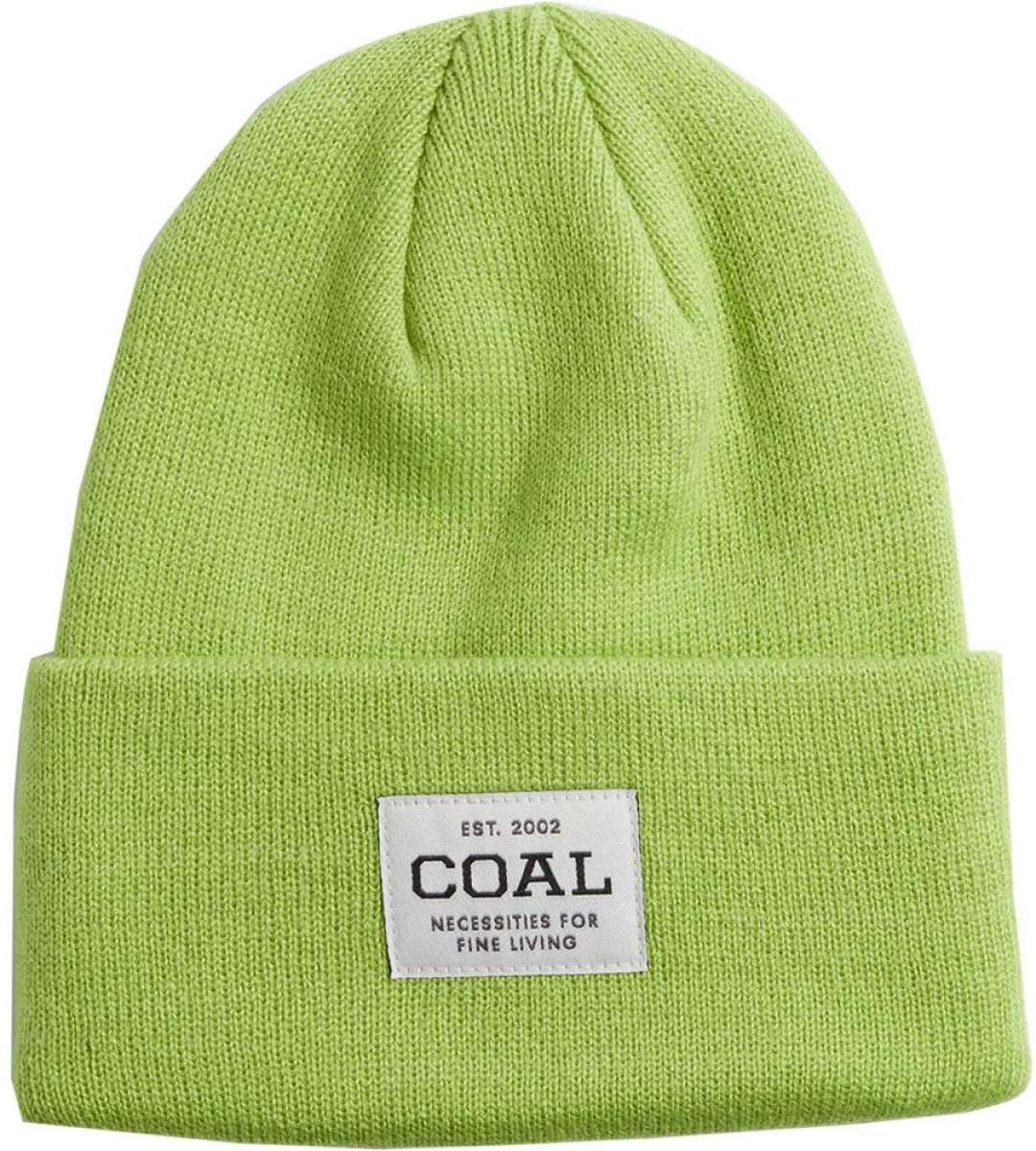 Coal Uniform Mid Length Beanie 2023 - A light green beanie with a white rectangular label on the front that says "COAL" in black letters.