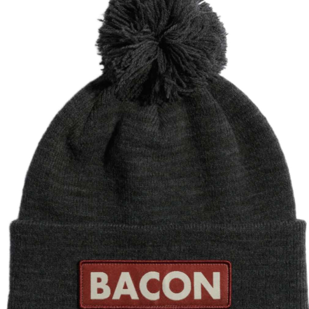 Coal Vice Mid Length Pom Beanie 2023 - Charcoal-colored beanie with a large, dark gray pom-pom on top.