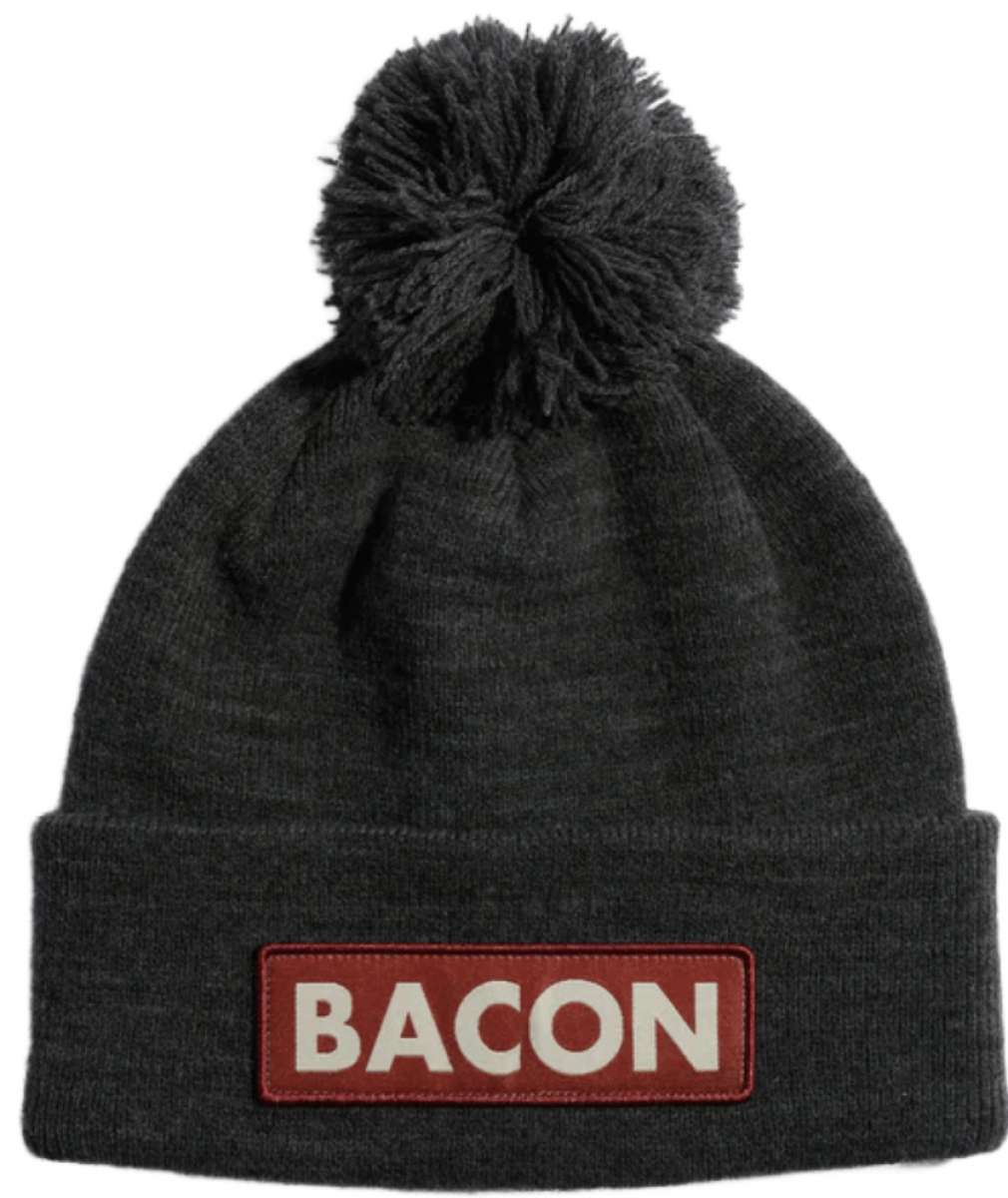 Coal Vice Mid Length Pom Beanie 2023 - Charcoal-colored beanie with a large, dark gray pom-pom on top.