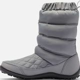 Columbia Ladies Minx Slip IV Boot 2022-2023 - A gray boot with a quilted pattern on the upper portion and a black sole.