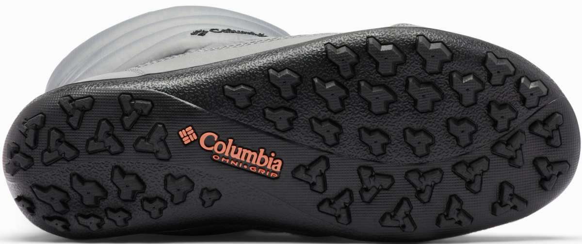 Columbia Ladies Minx Slip IV Boot 2022-2023 - A gray boot with a textured tread on a white background.