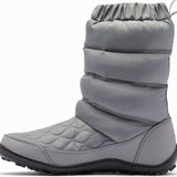 Columbia Ladies Minx Slip IV Boot 2022-2023 - A gray boot with a quilted pattern on the upper portion and a black sole.