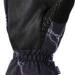 Crab Grab Cinch Mitt 2023 - Black mitt with black fleece lining, featuring a cinched wrist strap and thumb hole.