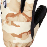 Crab Grab - Pair of mittens with a camouflage pattern, featuring brown and tan colors.