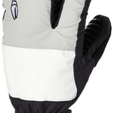 Crab Grab Freak Trigger Mitt 2023 - A pair of mitts with a black and white color scheme, featuring a distinctive crab claw logo on the back of one hand.