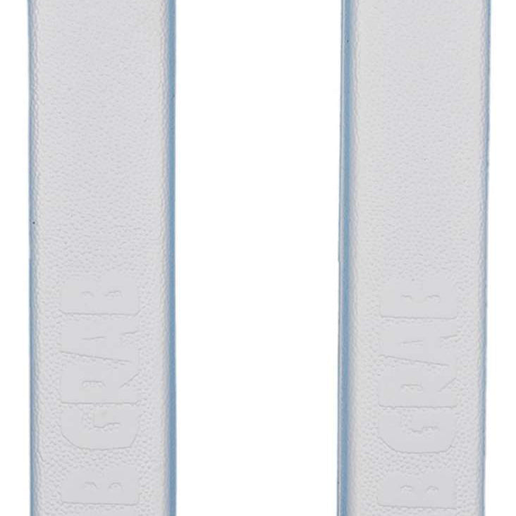 Crab Grab Grab Rails - White rectangular pads with rounded corners, featuring a textured surface and embossed logo on top.