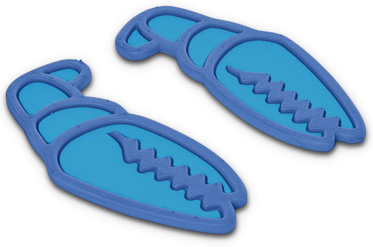 Crab Grab Mega Claw Stomp Pad - A blue stomp pad with a claw design and a textured surface, featuring a light blue background and dark blue claws.