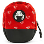 Crab Grab Mini Snowboard Binding Bag 2024 - Red bag with white floral pattern and black trim.