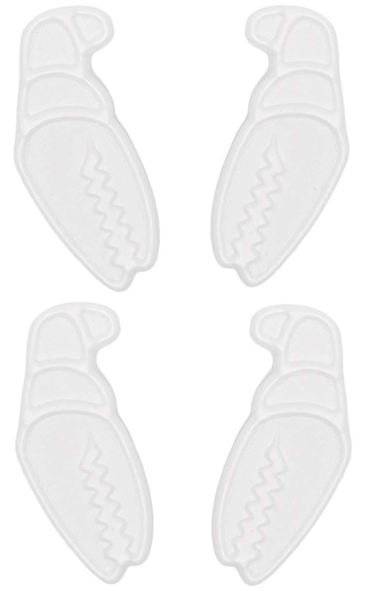 Crab Grab Mini Claws - White plastic claws with a textured grip on the bottom and a small loop at the top for attaching to a leash or strap.