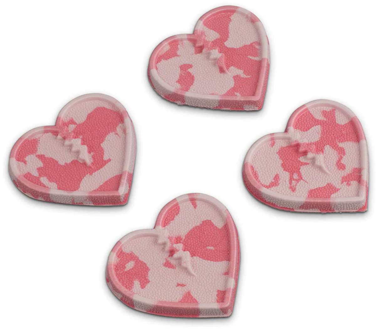 Crab Grab Mini Hearts Stomp Pad 2024 - Pink heart-shaped pad with a textured surface and a small, circular logo in the center.