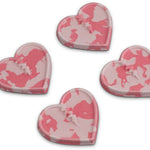 Crab Grab Mini Hearts Stomp Pad 2024 - Pink heart-shaped pad with a textured surface and a small, circular logo in the center.