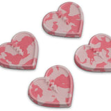 Crab Grab Mini Hearts Stomp Pad 2024 - Pink heart-shaped pad with a textured surface and a small, circular logo in the center.