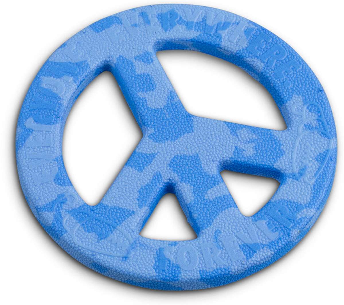 Crab Grab Peace of Foam Stomp Pad 2024 - A blue stomp pad with a white peace sign in the center and "CRAB GRAB" written around the edge.