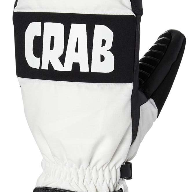 Crab Grab Punch Mittens 2024 - A pair of black mittens with white accents and a distinctive "CRAB GRAB" logo on the back.