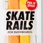 Crab Grab - Yellow and orange skate rails with a textured surface, featuring a crab claw logo on one end.