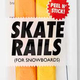 Crab Grab - Yellow and orange skate rails with a textured surface, featuring a crab claw logo on one end.