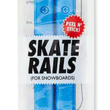 Crab Grab Skate Rails - Blue skate rails with a repeating pattern of blue whales on white background.
