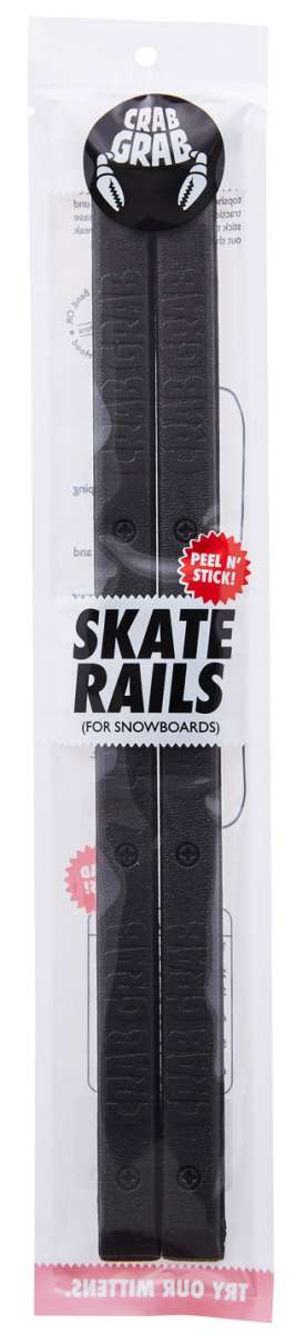 Crab Grab Skate Rails - Black skate rails with white crab grab logo on top.