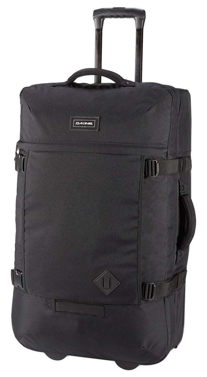Dakine 365 Roller 100L 2024 - Black roller bag with a handle on top and wheels at the bottom.