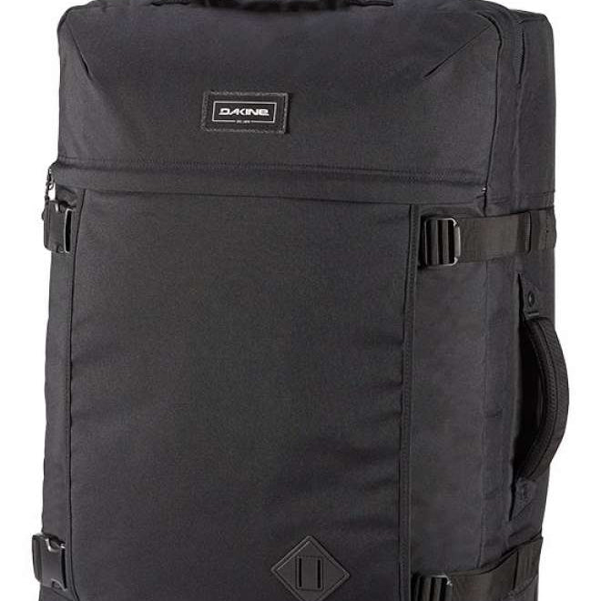 Dakine 365 Roller 100L 2024 - Black roller bag with a handle on top and wheels at the bottom.