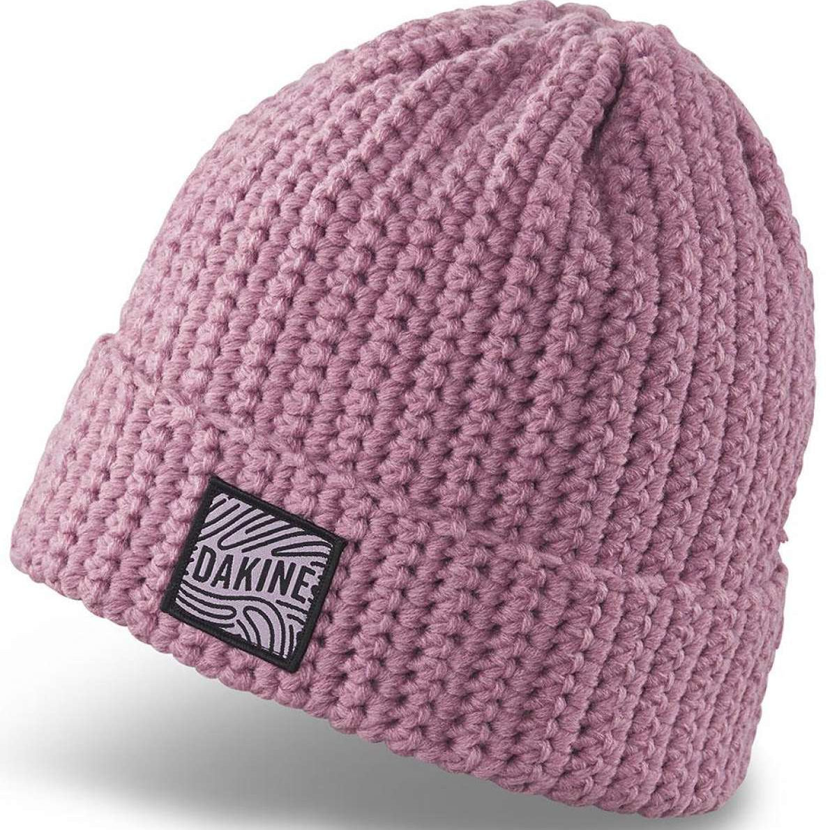 Dakine Addison Beanie 2022-2023 - A dusty rose beanie with a black and white logo patch on the front.
