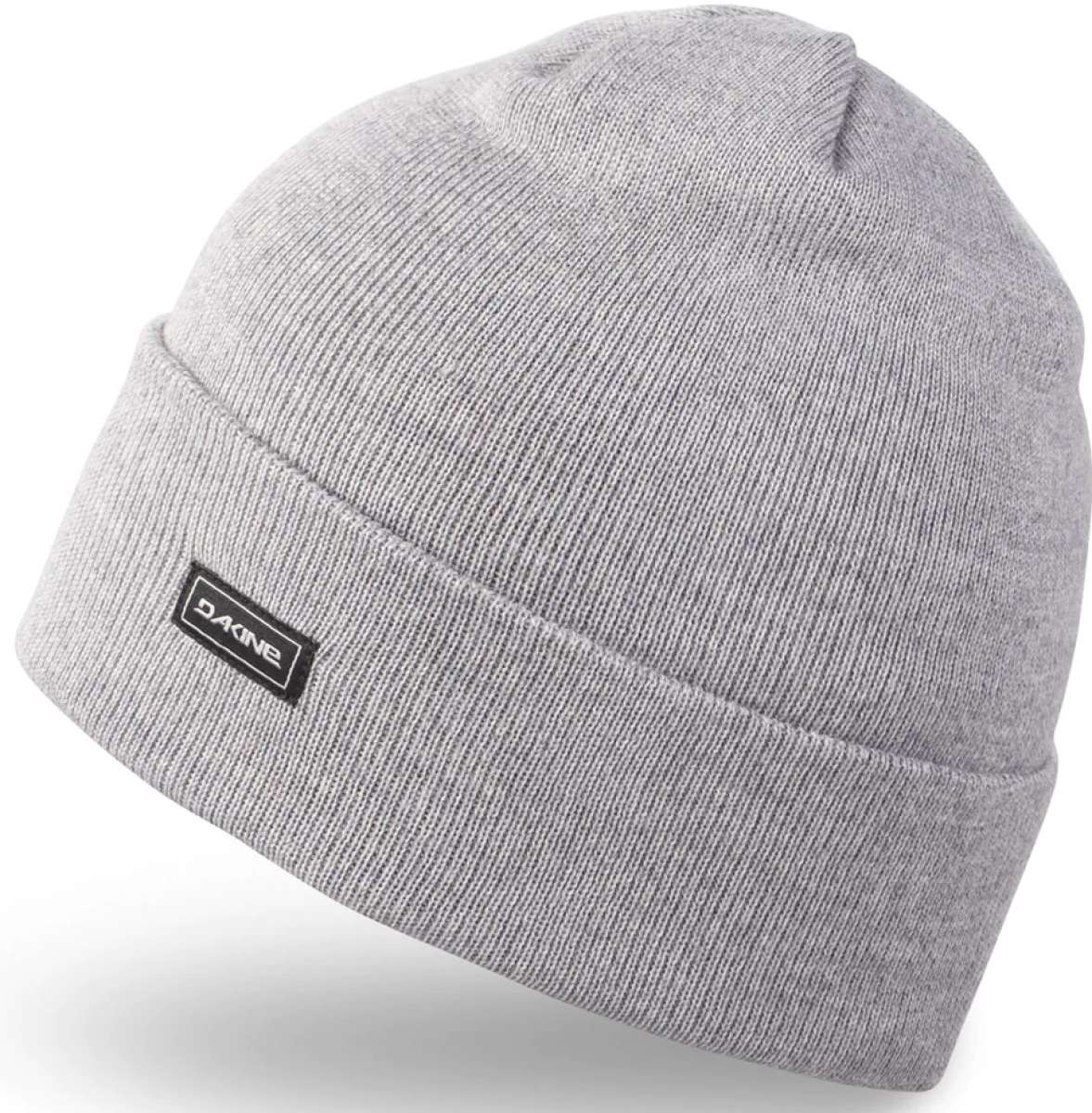 Dakine Andy Merino Beanie 2024 - A light gray beanie with a black label featuring white lettering that reads "DAKINE".