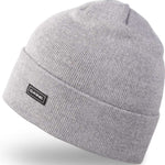 Dakine Andy Merino Beanie 2024 - A light gray beanie with a black label featuring white lettering that reads "DAKINE".