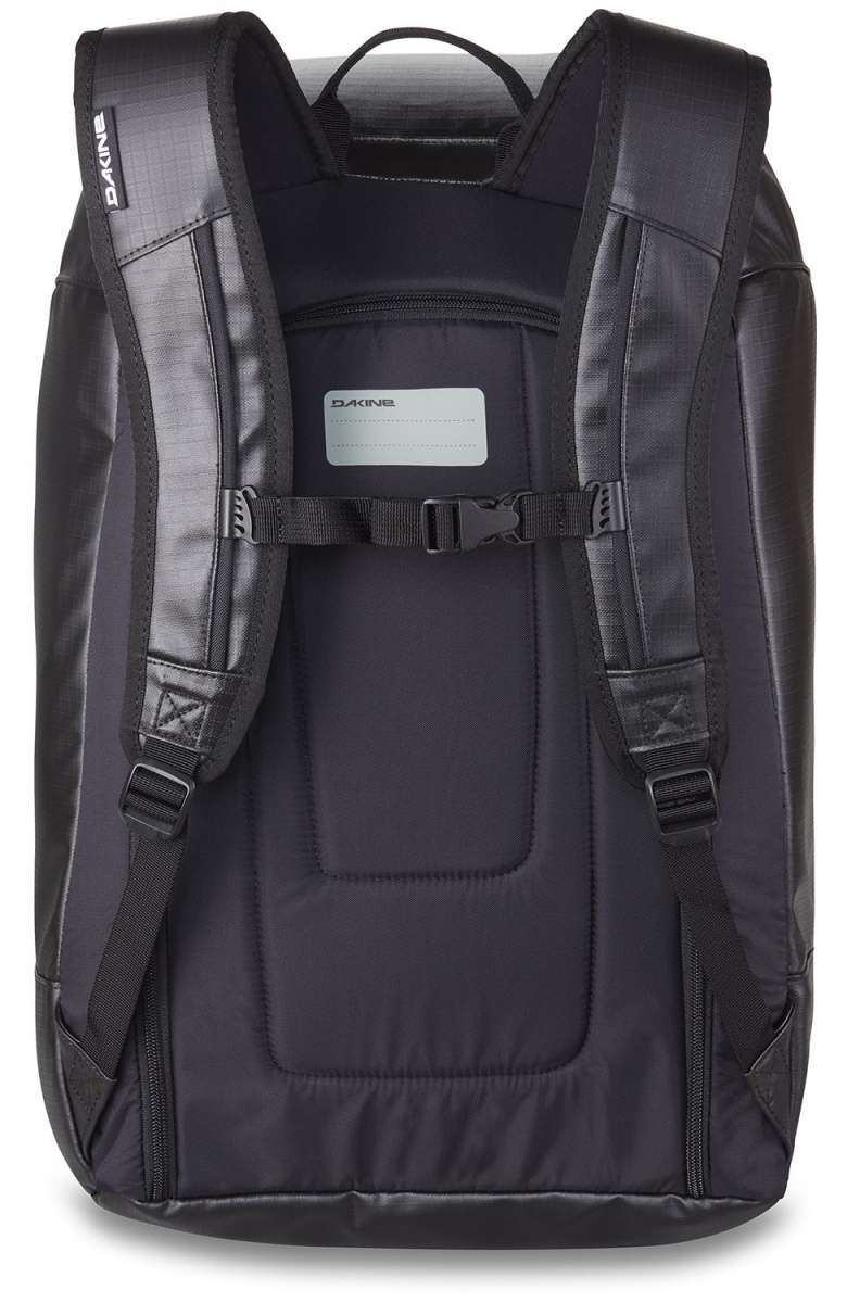 Dakine Boot Pack 50L 2024 - A black backpack with a zippered front pocket and adjustable shoulder straps.