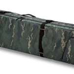 Dakine Boundary Ski Roller Bag 2024 - A large, rectangular bag with a dark gray color and white accents, featuring a zippered top and two black handles on either side.