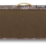 Dakine Boundary Ski Roller Bag 2024 - Brown roller bag with yellow zipper and handle, featuring a camouflage pattern on its side.