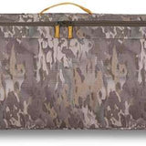 Dakine Boundary Ski Roller Bag 2024 - A brown ski roller bag with a zippered top and two side pockets, featuring a handle on one end.