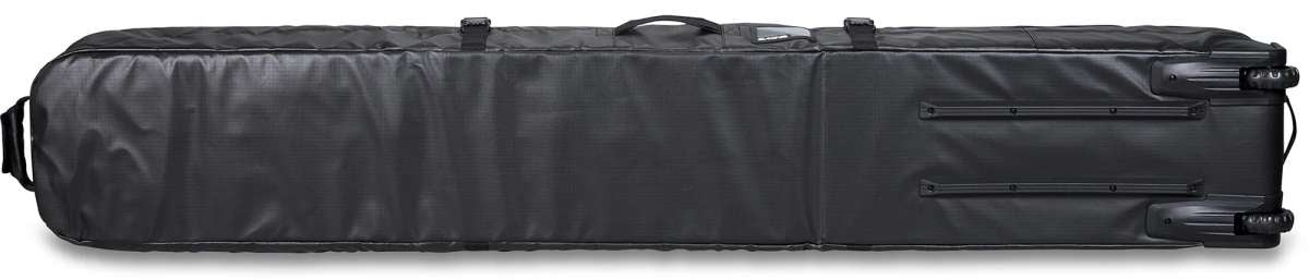 Dakine Boundary Ski Roller Bag 2024 - Black roller bag with two wheels at the back and a handle on top.