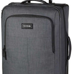 Dakine Carry-On Roller 42L Bag - A gray roller bag with a handle and wheels, featuring a zippered pocket on its front.