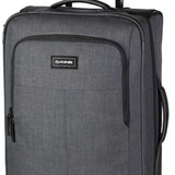 Dakine Carry-On Roller 42L Bag - A gray roller bag with a handle and wheels, featuring a zippered pocket on its front.