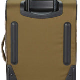 Dakine Carry-On Roller 42L Bag - A tan carry-on roller bag with a zippered front pocket and two black wheels at the bottom.